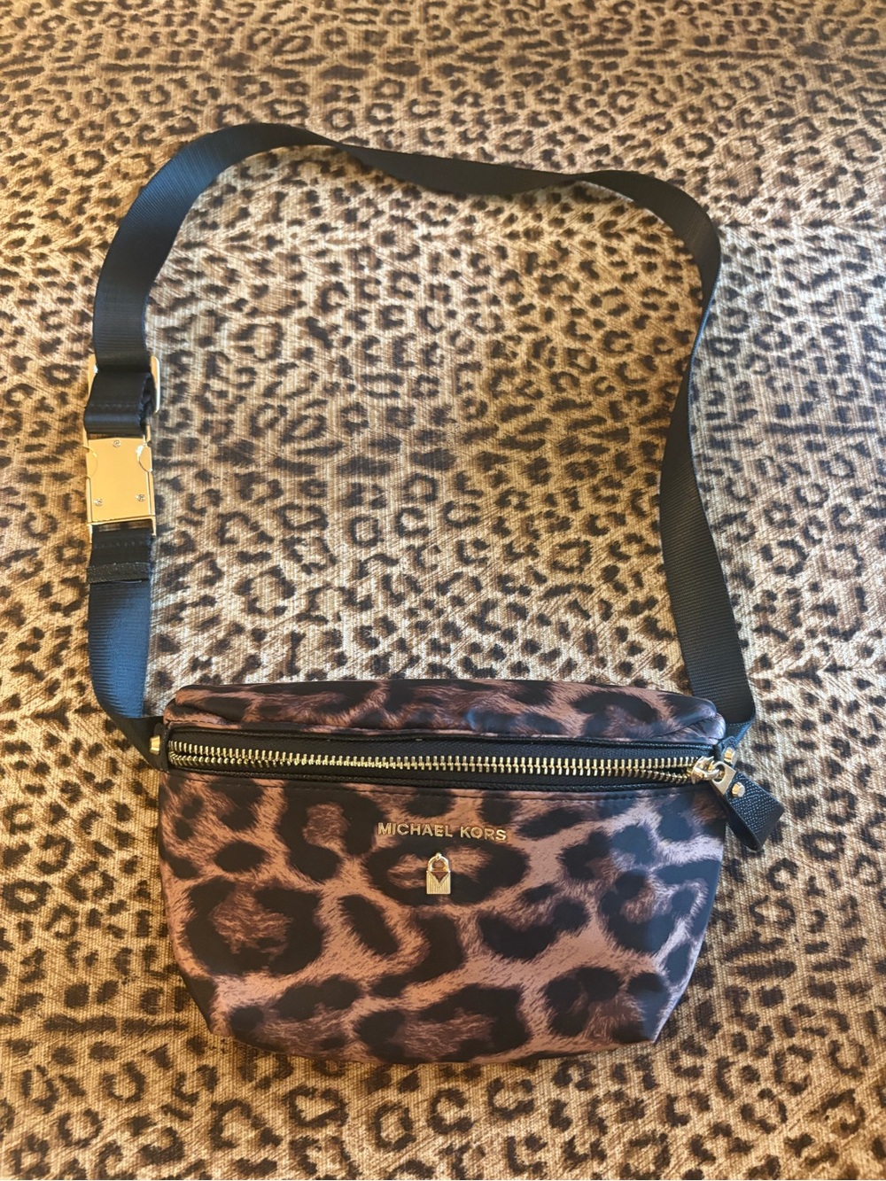 Michael Kors Leopard Print Mini Belt Bag - Brown & Black